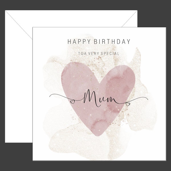 Personalised Happy Birthday to a Special Mum Card, Mum Birthday Card, Card for Mum, Mothers Birthday Card, Special Mum, Personalised Card