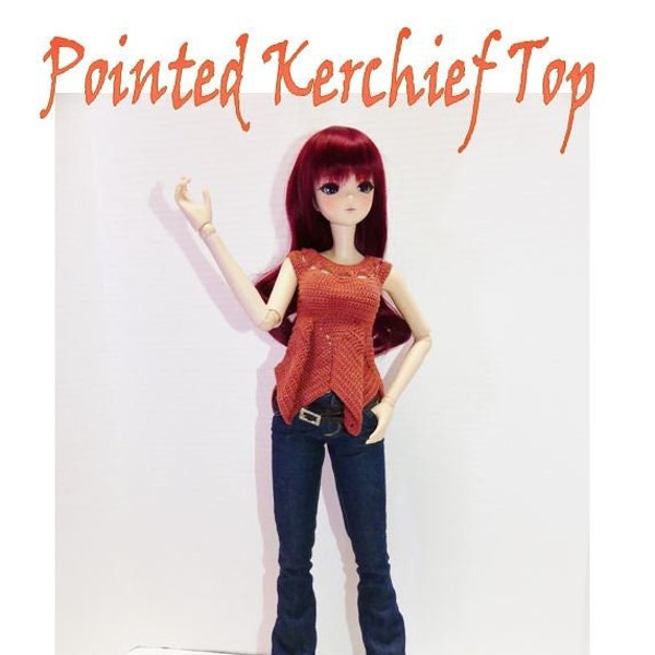 Smart Doll Pointed Kerchief Top Crochet Pattern Instant PDF Download Only EASY Skill Level