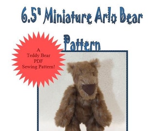 Miniature Arlo 6.5” Artist Bear Sewing Pattern Instant PDF Download Only EASY INTERMEDIATE Skill Level
