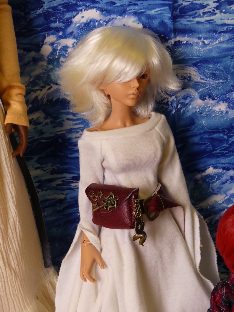 Smart Doll or BJD Adventurer/'s Burgundy Owl Steampunk Pouch and Belt Choice of Fit for Ball-Jointed Dolls Smart Dolls 13 14 16