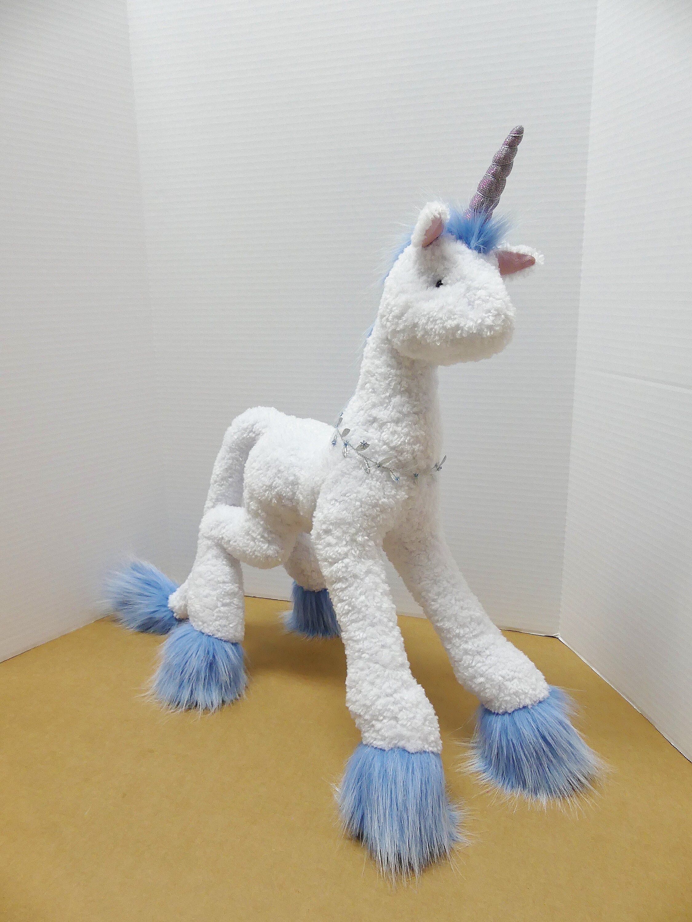 Unicorn Felted Animal, Blue Unicorn, Plush Unicorn Toys, Felt