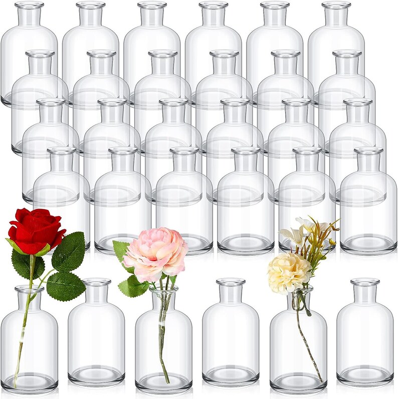30 Pack Glass Bud Vases Bulk Small Mini Flower Vases for Etsy