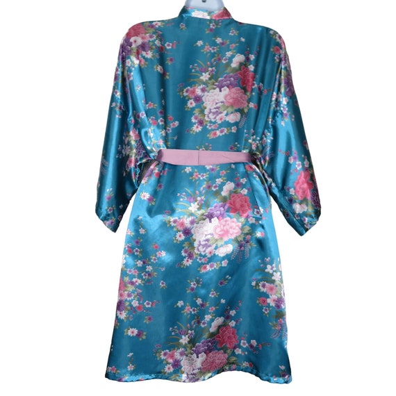 Vintage Knee Length Kimono Robe Womens OS Multico… - image 8
