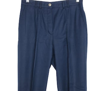 Vintage Escada Sport Blue Pants Size EU 42 US 8 Stretch Cotton Seamed Leg Silt Pockets