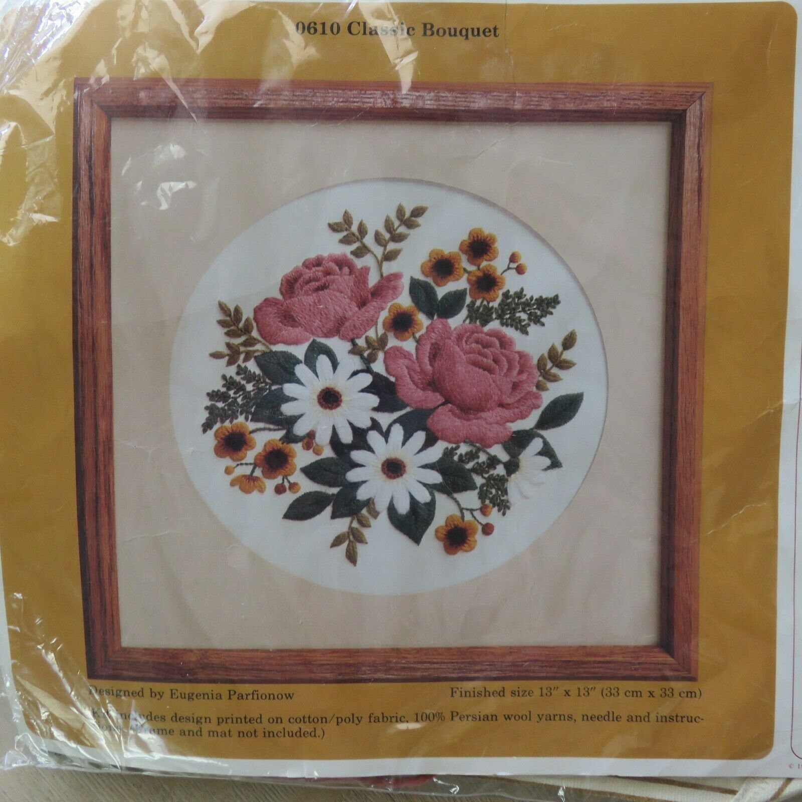 Kit De Broderie Crewel Vintage 1978 Paragon Needlecraft – Bouquet Printemps, Complet Jamais Utilisé