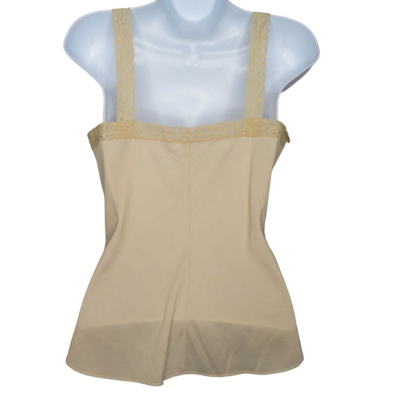 Vintage OLGA Nude Camisole Tank Top S Nylon Lace … - image 7