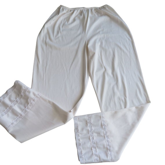 Vintage 70s Sears Nylon Pajama PJs Pants S Nude B… - image 5