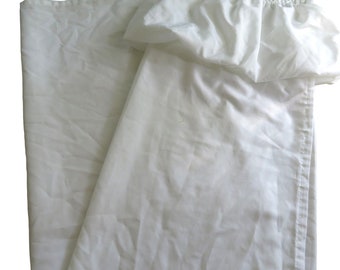 Tenda da doccia in tessuto bianco vintage anni '80 Blouson Valance 66 x 72 pollici in poliestere trasparente