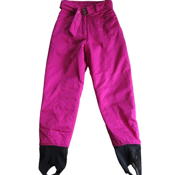 Vintage 80s OSSI Stirrup Ski Pants XS Size 6 Fuchsia High Rise