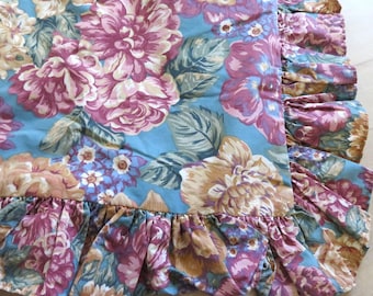 Vintage Wamsutta Standard Sham Floral Print Ruffle Pair of 2 Percale Made In USA
