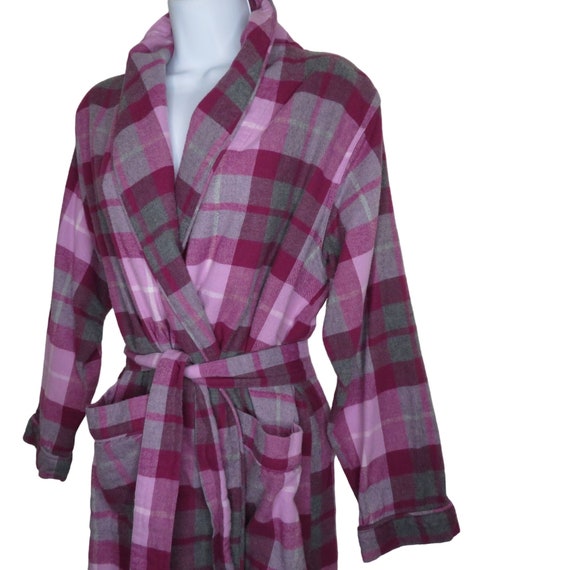 Vintage Sleep Sense Full Length Flannel Robe S Pu… - image 5