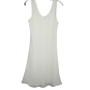 Vintage 60s Wondermaid Beige Sheer Full Dress Slip Dress S Polyester Union Tag USA Modest