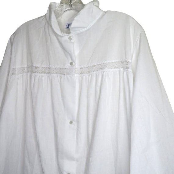 Vintge Nancy King White Housecoat Robe Nightgown … - image 4