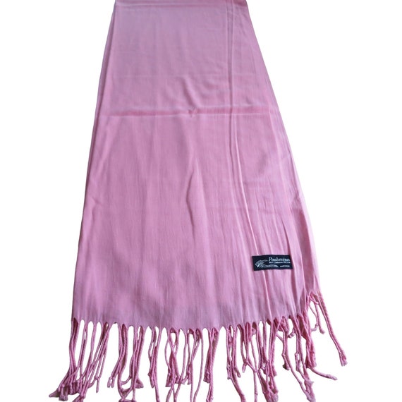 Vintage Handmade Pink Pashmina Scarf Wrap 90% Cas… - image 7