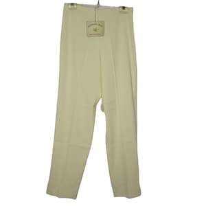 Vintage anni &#39;80 Banana Bay Cigarette Pants 8 Giallo chiaro Vita alta Stretch Resort Cruse Wear