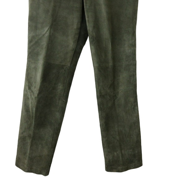 Brandon Thomas Green Suede Leather Pants M High W… - image 7