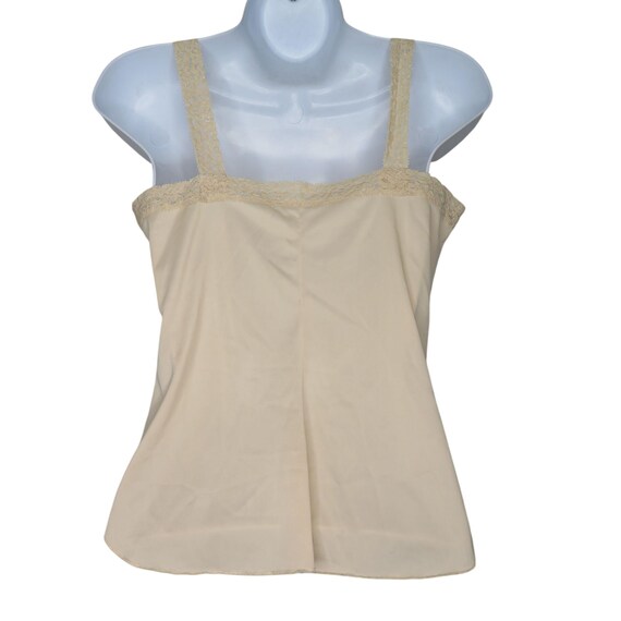 Vintage Olga Lace-trim Camisole Tank Top Style 925 Intricate Lace