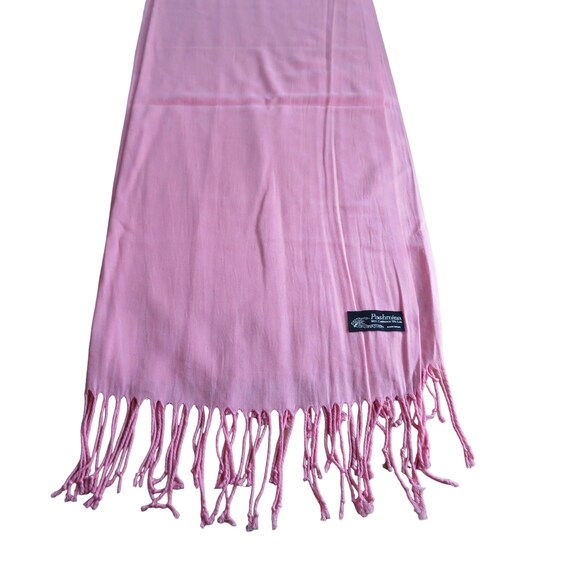 Vintage Handmade Pink Pashmina Scarf Wrap 90% Cas… - image 5