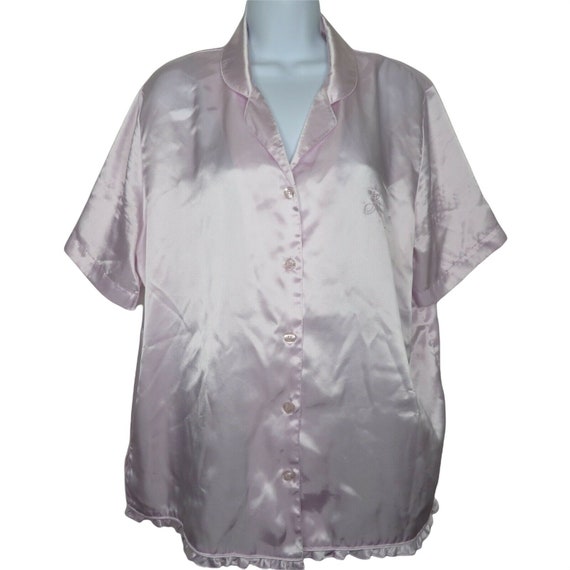 Vintage Intimate Essentials Pajama Shirt Top L La… - image 1