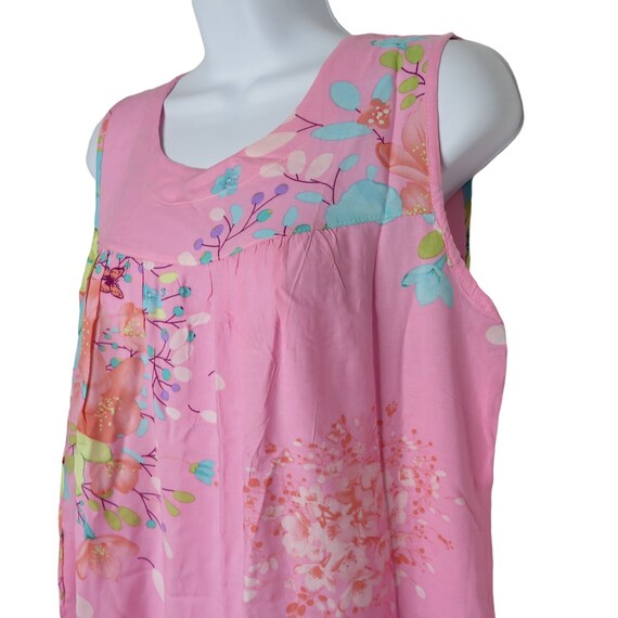 Vintage Womens New Pink Floral Shift Tank Dress M… - image 8