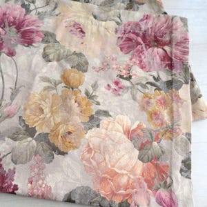 Vintage Burlington Floral Blouson Valance 17&quot; x 82&quot; Tapestry Fabric Rod Pocket