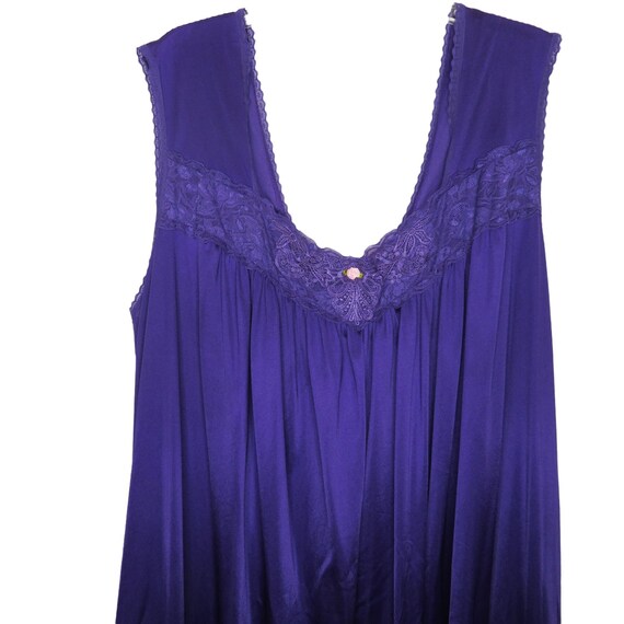 Vintage Only Necessities Womens Nylon Nightgown 4X Purple Lace Embroidery Sleeveless Etsy