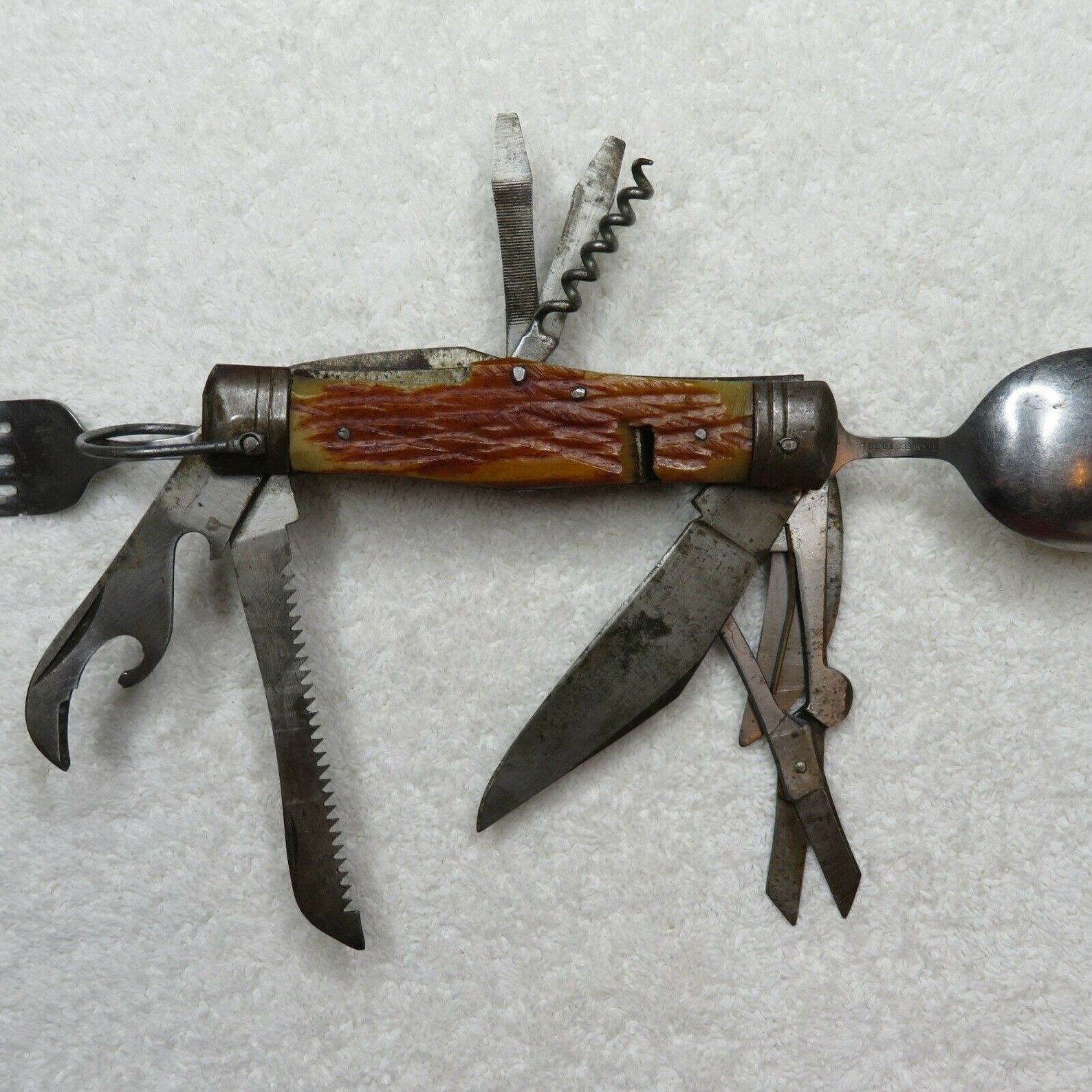 Vintage Stellar Japan Camp Knife 11 Tools Folding Knife Fork Etsy