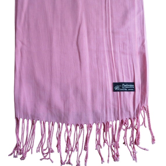 Vintage Handmade Pink Pashmina Scarf Wrap 90% Cas… - image 6