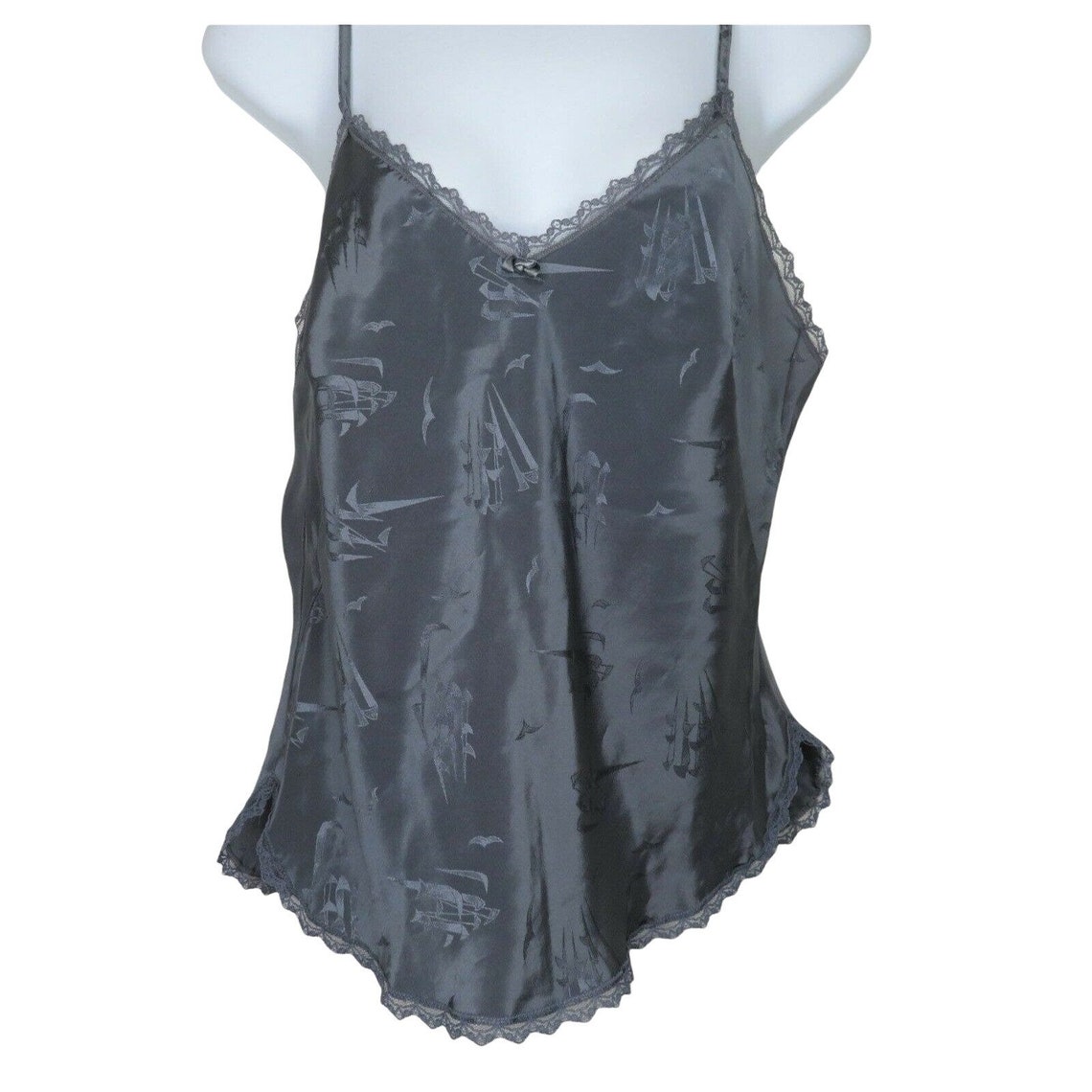 Vintage Maidenform Dark Gray Camisole Cami M Lace Trim Stain | Etsy