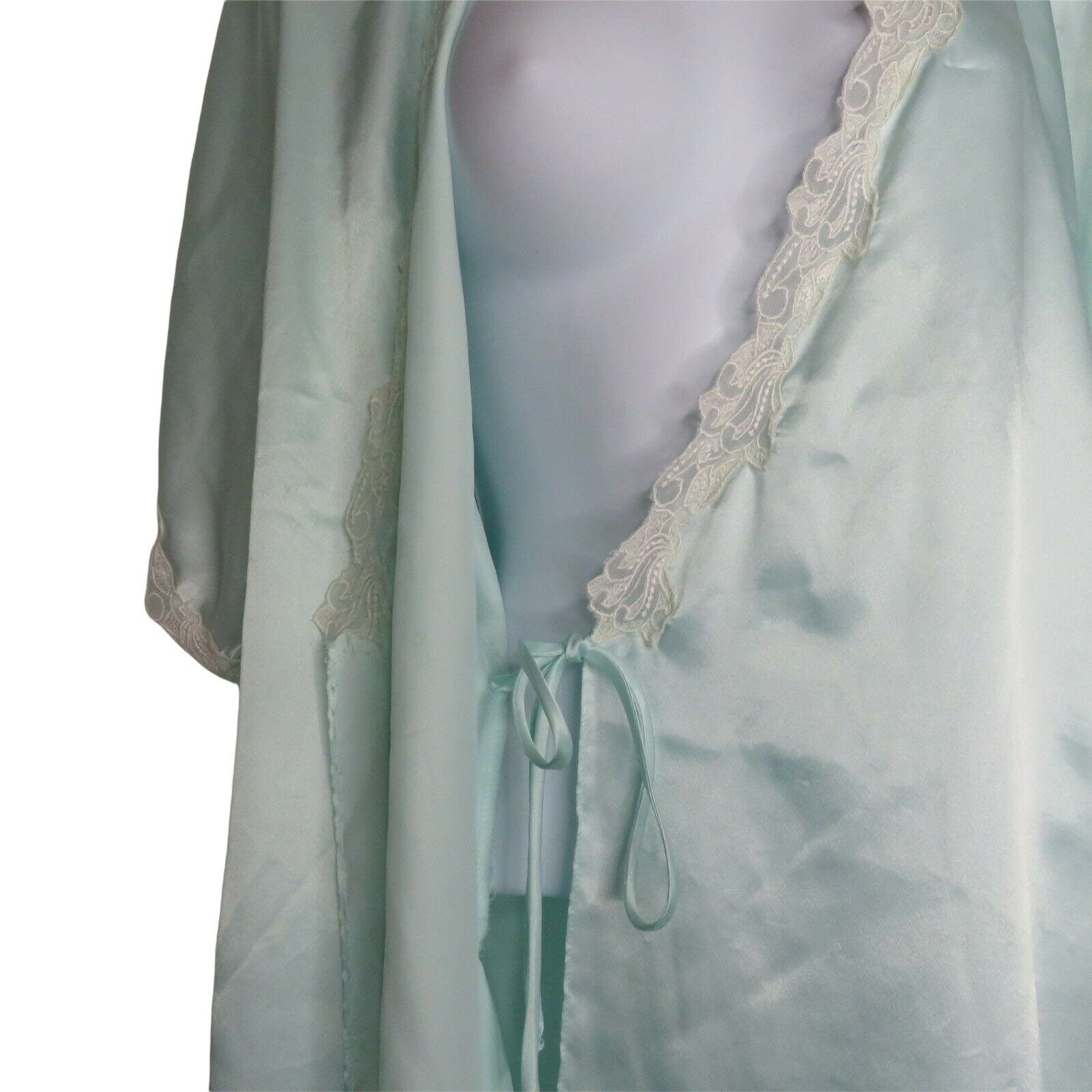 Vintage Erika Taylor Kimono Bath Dressing Robe S Blue Lace | Etsy