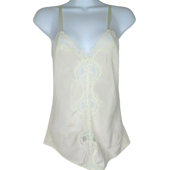 Y2K Brandy Melville White Lace Camisole Top Size M Satin Sexy Tank Top  Strappy