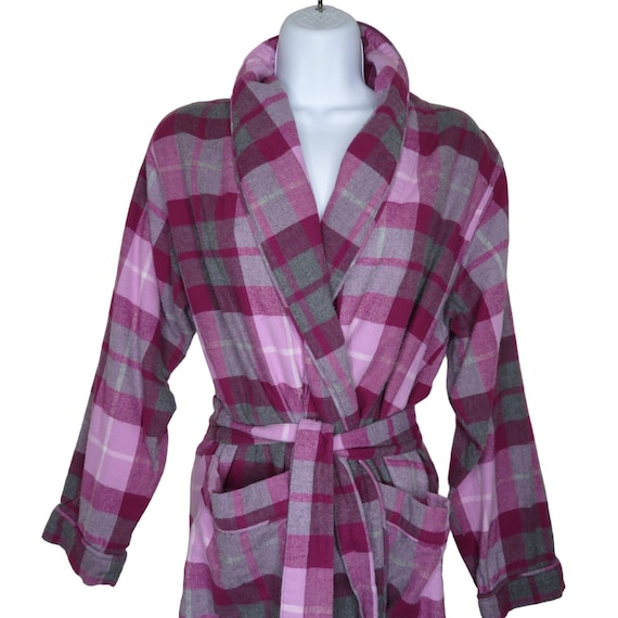 Vintage Sleep Sense Full Length Flannel Robe S Pu… - image 1