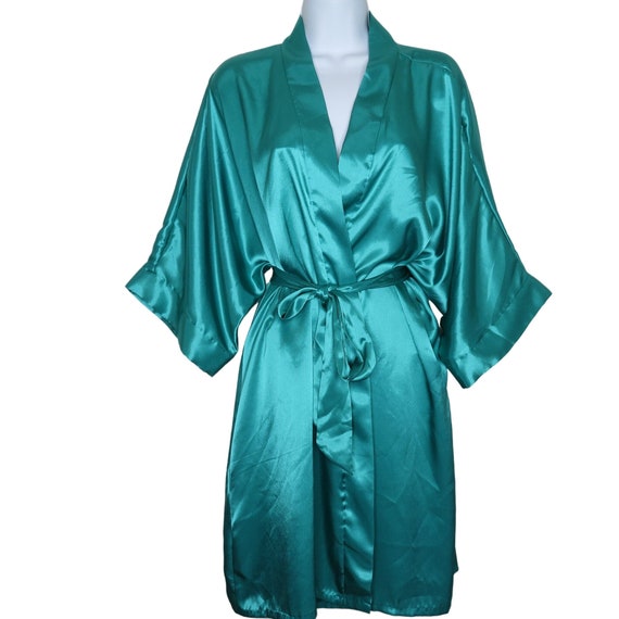 Vintage 70s Delicates Knee Length Stain Kimono Ro… - image 8