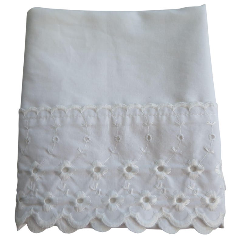 Vintage Martex Vitt Standard Örngott Med En Öppning Med Broderad Fåll Tillverkad I USA bild 8