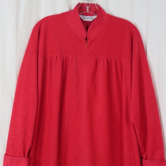 Vintage 60s 70s Vanity Fair Red Embossed Velour Ho
