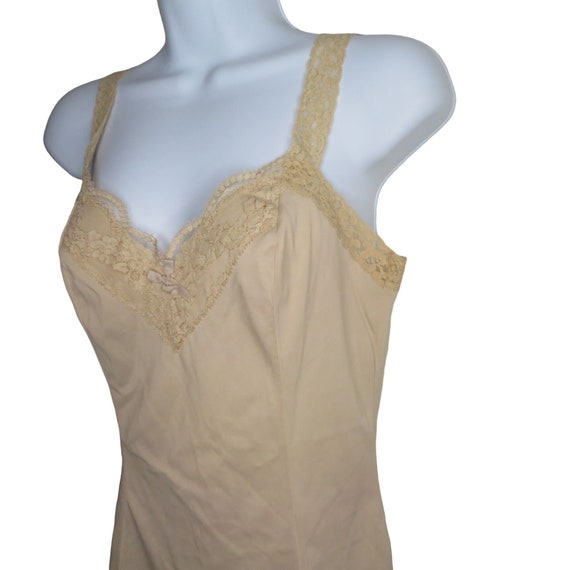 Vintage OLGA Nude Camisole Tank Top S Nylon Lace … - image 4
