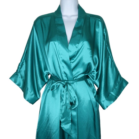 Vintage 70s Delicates Knee Length Stain Kimono Ro… - image 5