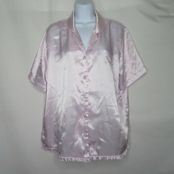 Vintage Intimate Essentials Pajama Shirt Top L La… - image 4