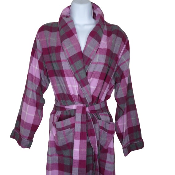 Vintage Sleep Sense Full Length Flannel Robe S Pu… - image 7