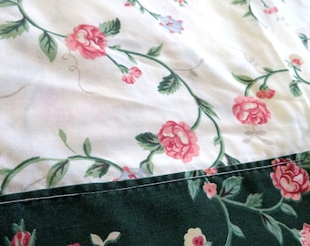 Vintage Cannon Full Size Flat Sheet Multicolor Floral Percale Cottage Country Cottage Romanic