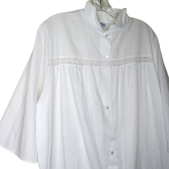 Vintge Nancy King White Housecoat Robe Nightgown … - image 5
