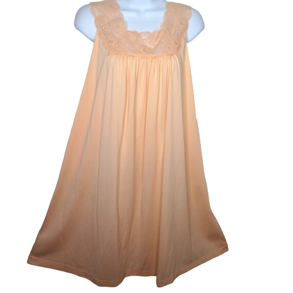 Vintage 70s Peignoir Set Nightgown Robe S Coral O… - image 6