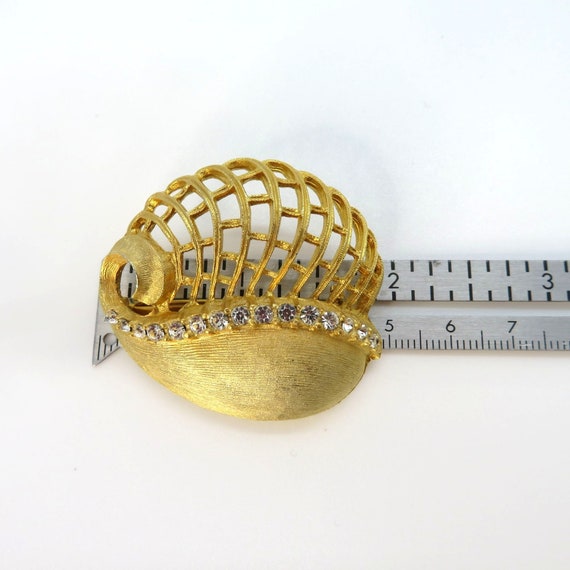 RARE Vintage 50s ULTRA Large 2" Shell Brooch Pin … - image 4