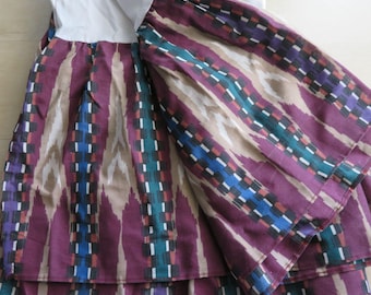 Vintage Dan River Cal King Bed Skirt Multicolor Southwest Aztec Western Geometric 13.5" Drop USA Made