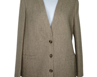 Vintage Womens Saville Blazer Jacket Size S Brown Wool Business Career Wear