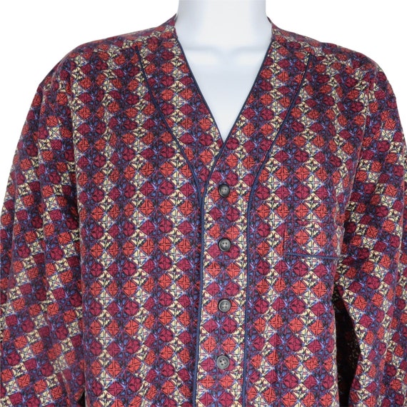 Vintage Nordstrom Night Shirt Gown M Blue Red Imp… - image 6