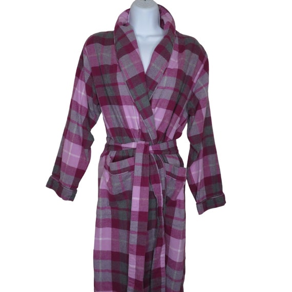 Vintage Sleep Sense Full Length Flannel Robe S Pu… - image 2