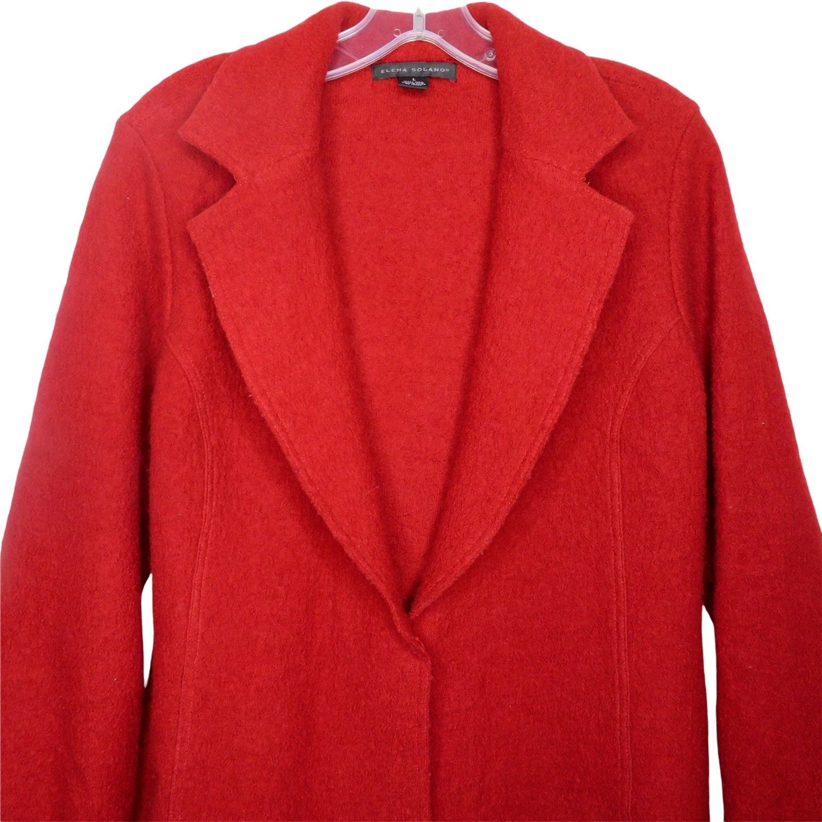 Vintage Elena Solano Red Wool Coat Jacket L One Snap Front Cuff Sleeve -  Etsy Ireland