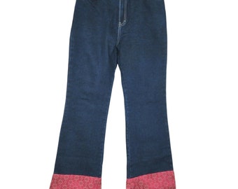 Vintage 90s Jordache Mom Jeans L Embellished Leg High Waist 29 x 32