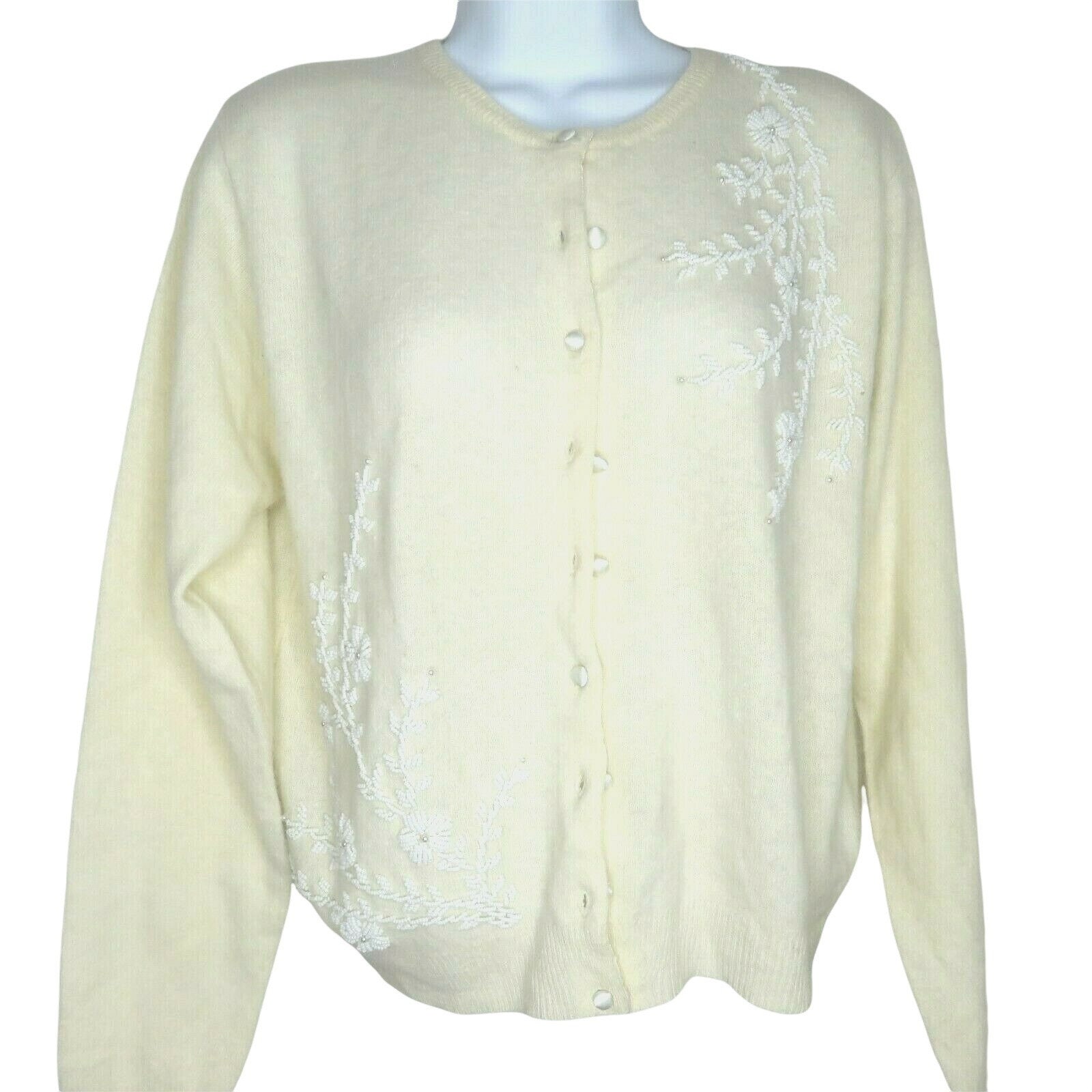 Vintage 70s Express Beaded White on 